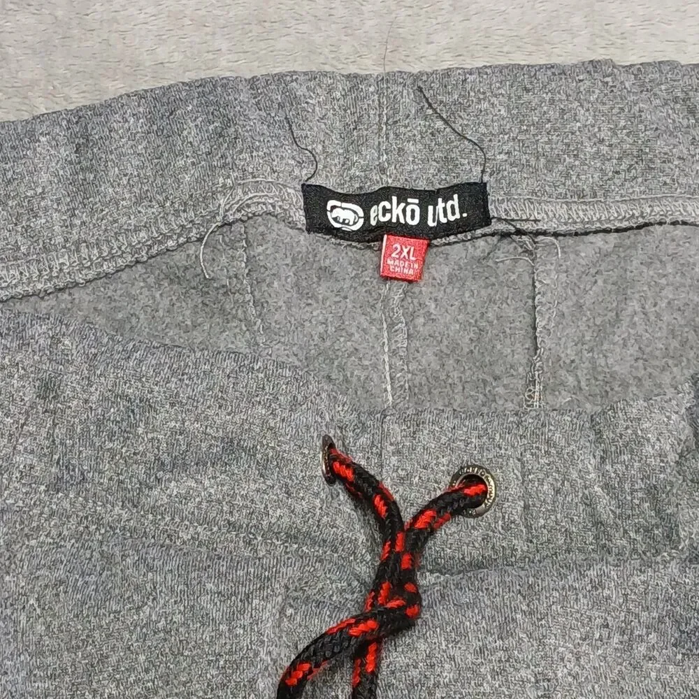 Ecko Unltd Mens XXL 2XL Fleece Joggers Colorblock Rhino Spellout Baggy Y2K Skate